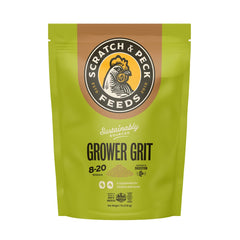Scratch and Peck Grower Grit bag front view for growing chickens and ducks digestion support