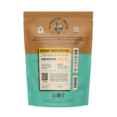 Scratch and Peck Oyster Shell Supplement flakes closeup shows pure calcium for shells.