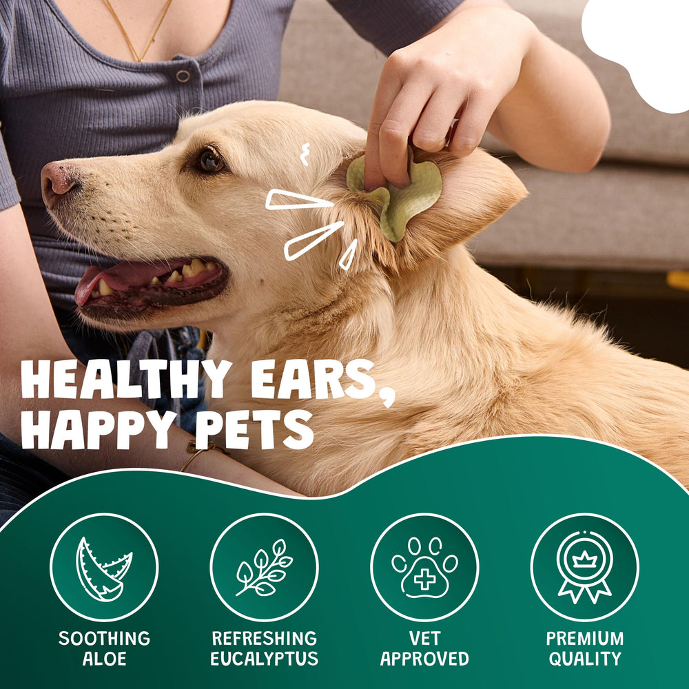 Scrubby Pet deodorizing effect helps keep ears smelling fresh during cleaning.