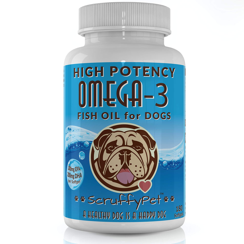 Third-party testing label on ScruffyPet Omega-3 for purity.