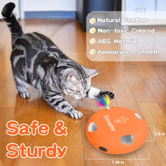 Scsuupoee smart sensor feature detects cat presence to resume play.