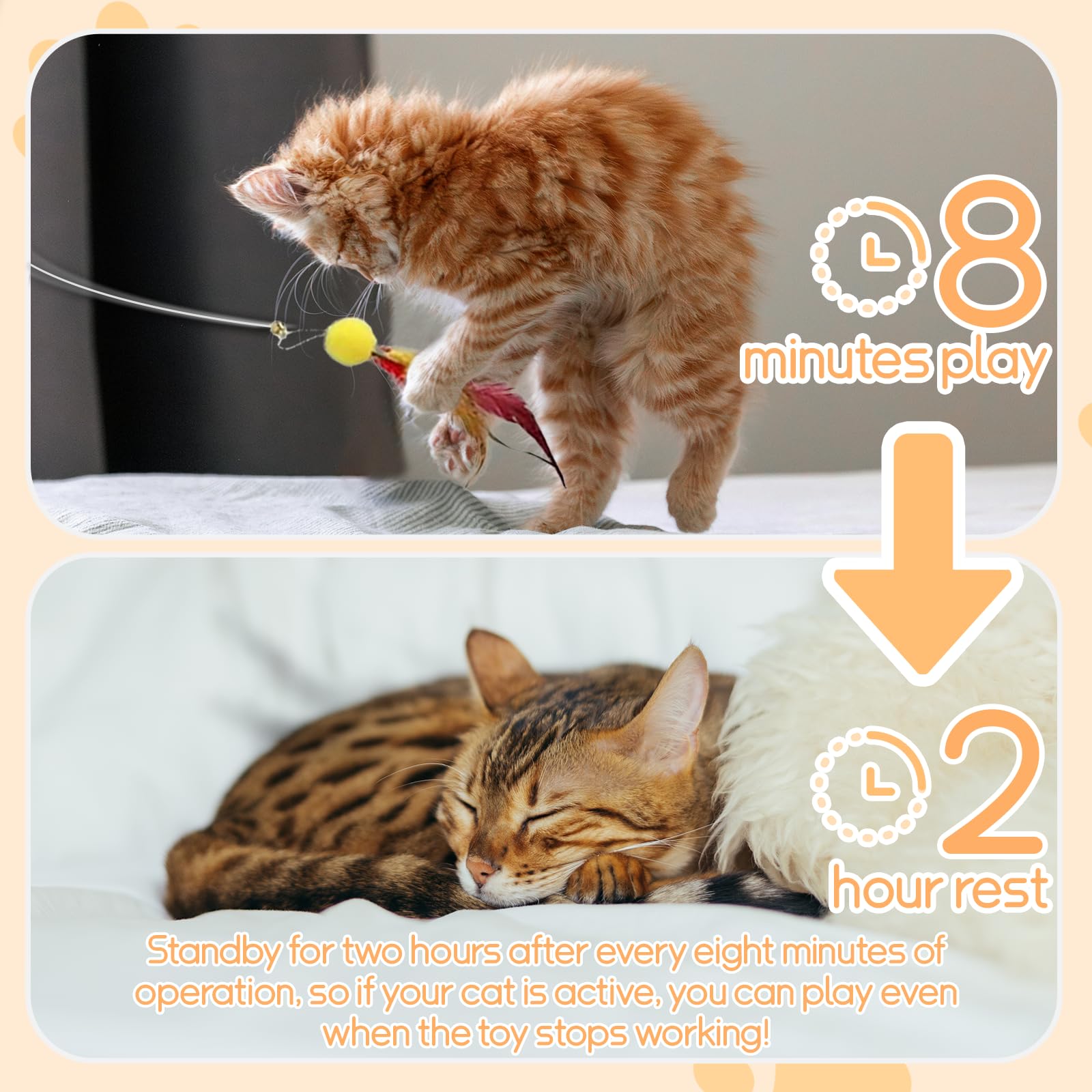 Scsuupoee usb-rechargeable cat toy charges quickly for long play sessions