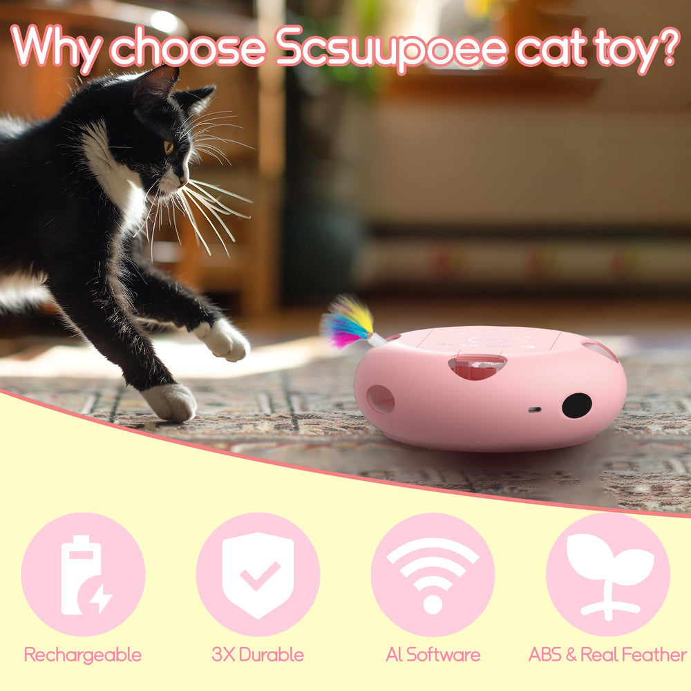 Scsuupoee smart sensor auto-rotates to engage when your cat approaches