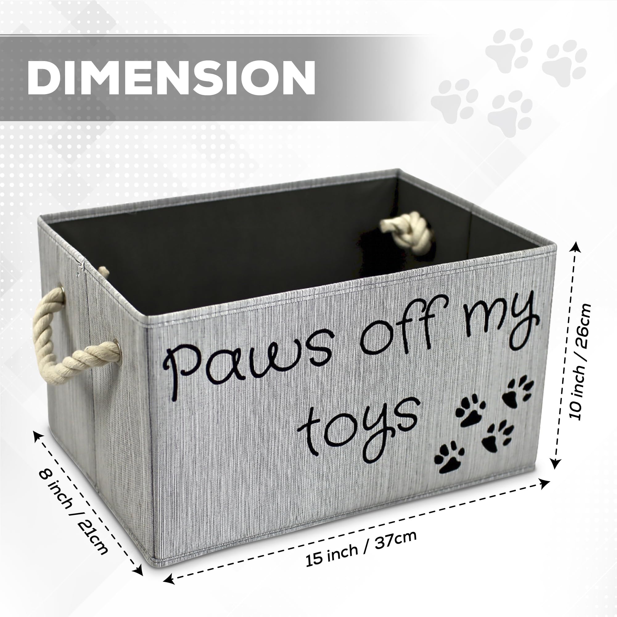 SD SKYDEN dog toy organizer features permanent ink lettering for quick item recognition and labeling.