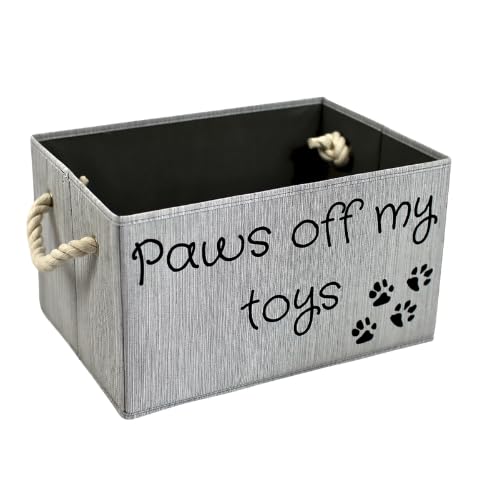 SD SKYDEN storage bin for dog toys in durable bamboo fabric keeps chew toys organized and accessible.
