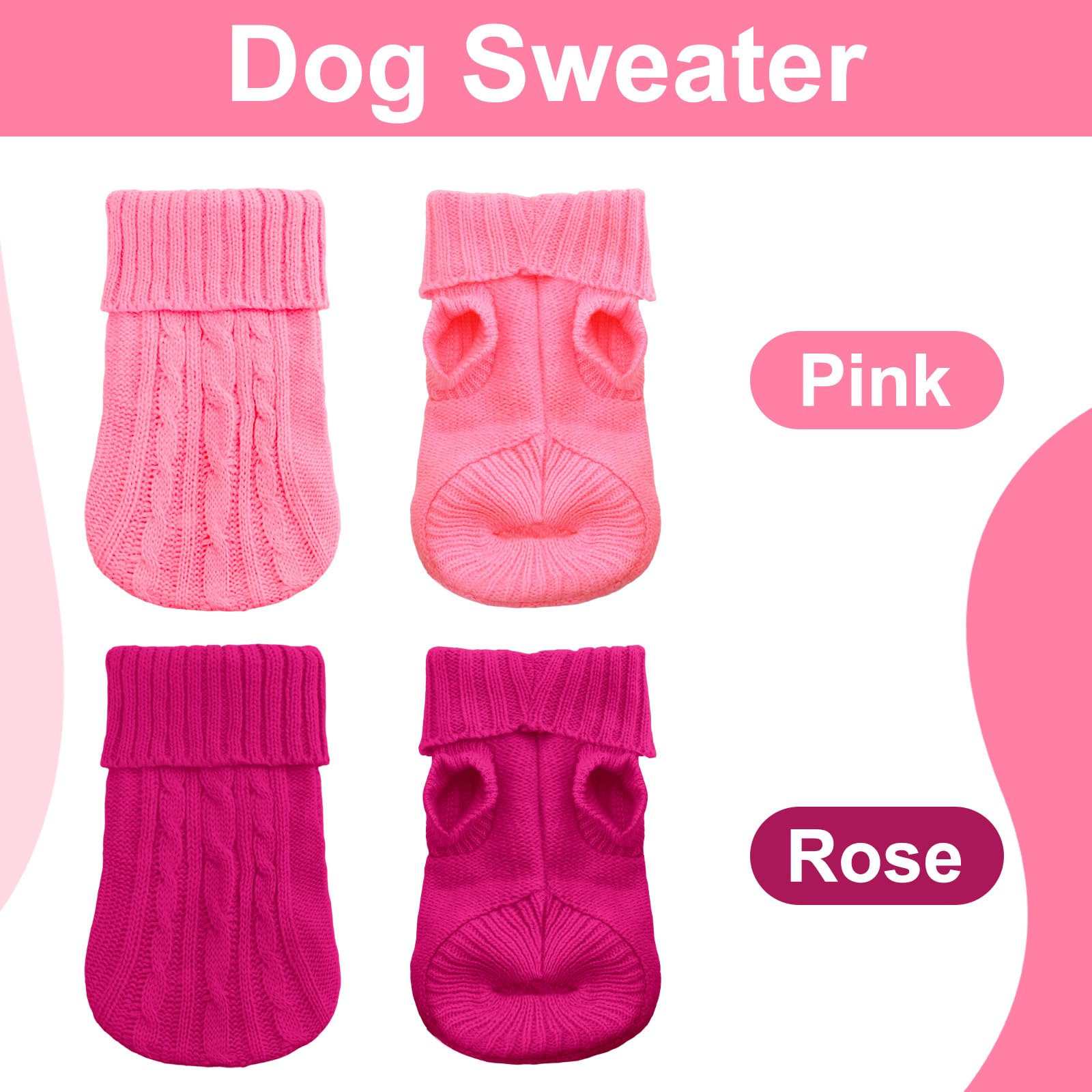 Sdfvsdg Cutie XXS sweater pack-two shows two-color warmth for pets.