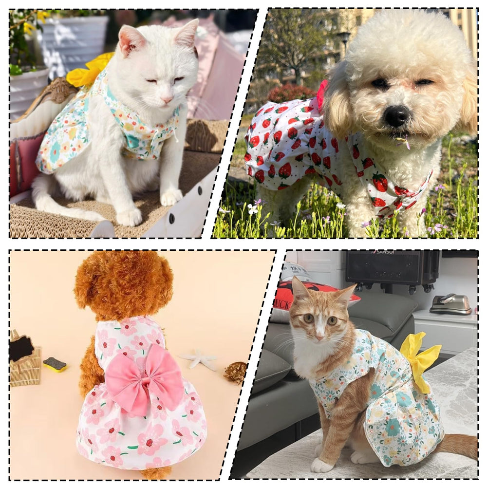 Sdfvsdg floral dog dress fabric closeup highlights soft breathable polyester comfort