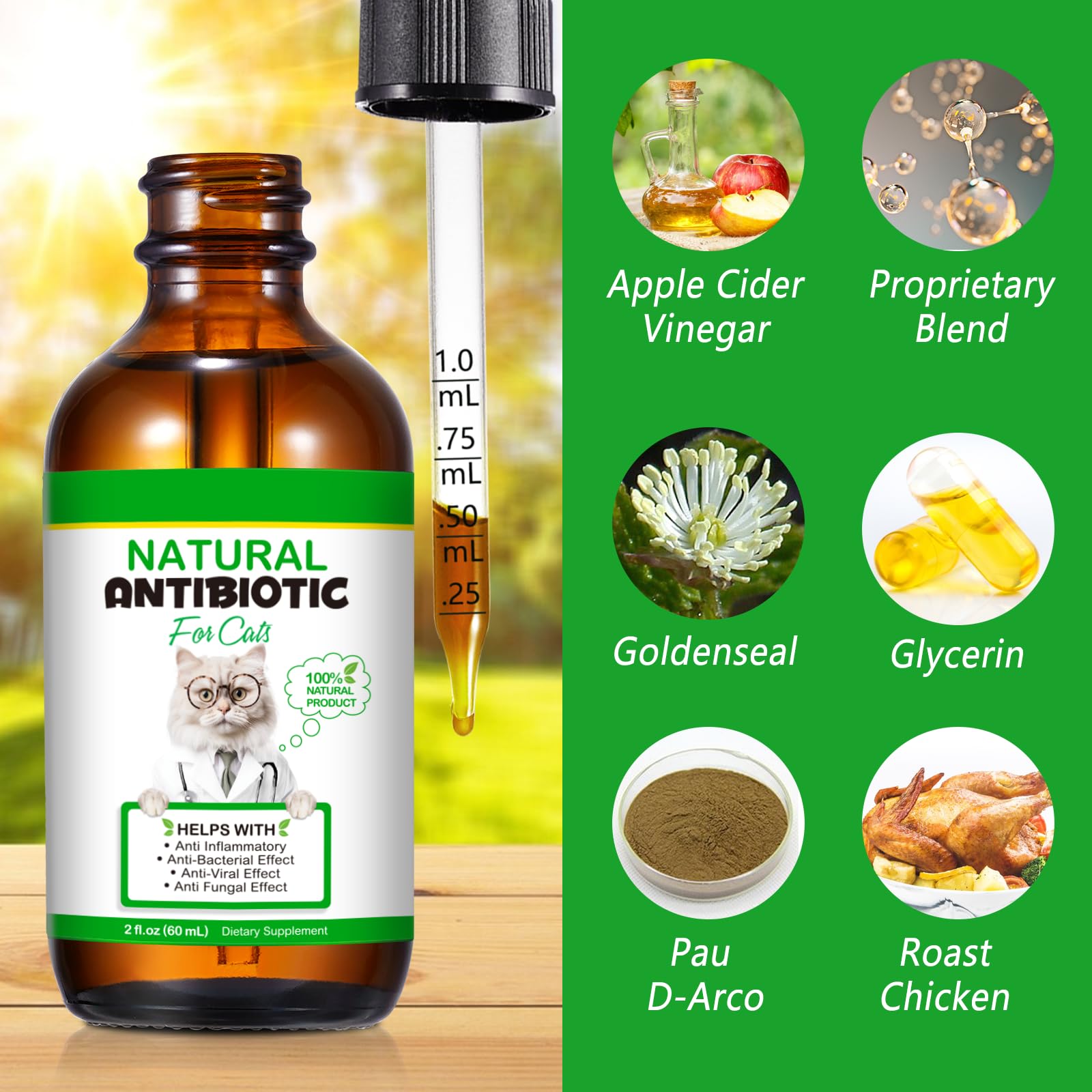 SDJUFEI chicken-flavor drops entice cats during dosing for smoother administration.