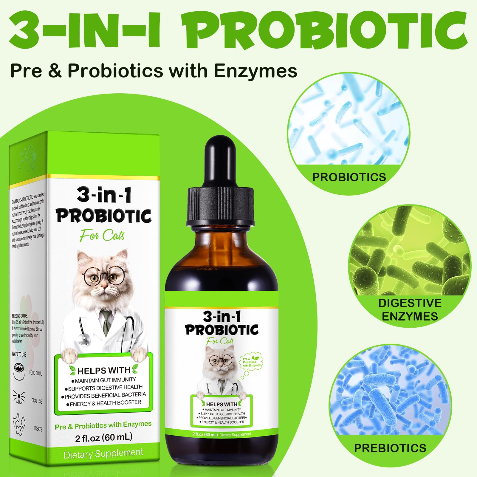 SDJUFEI probiotic drops with enzymes like bromelain and papain