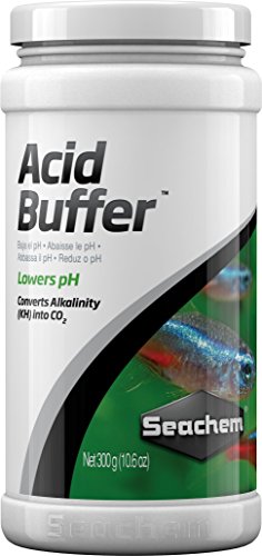 Seachem Acid Buffer powder dissolving shows CO2 conversion in water.