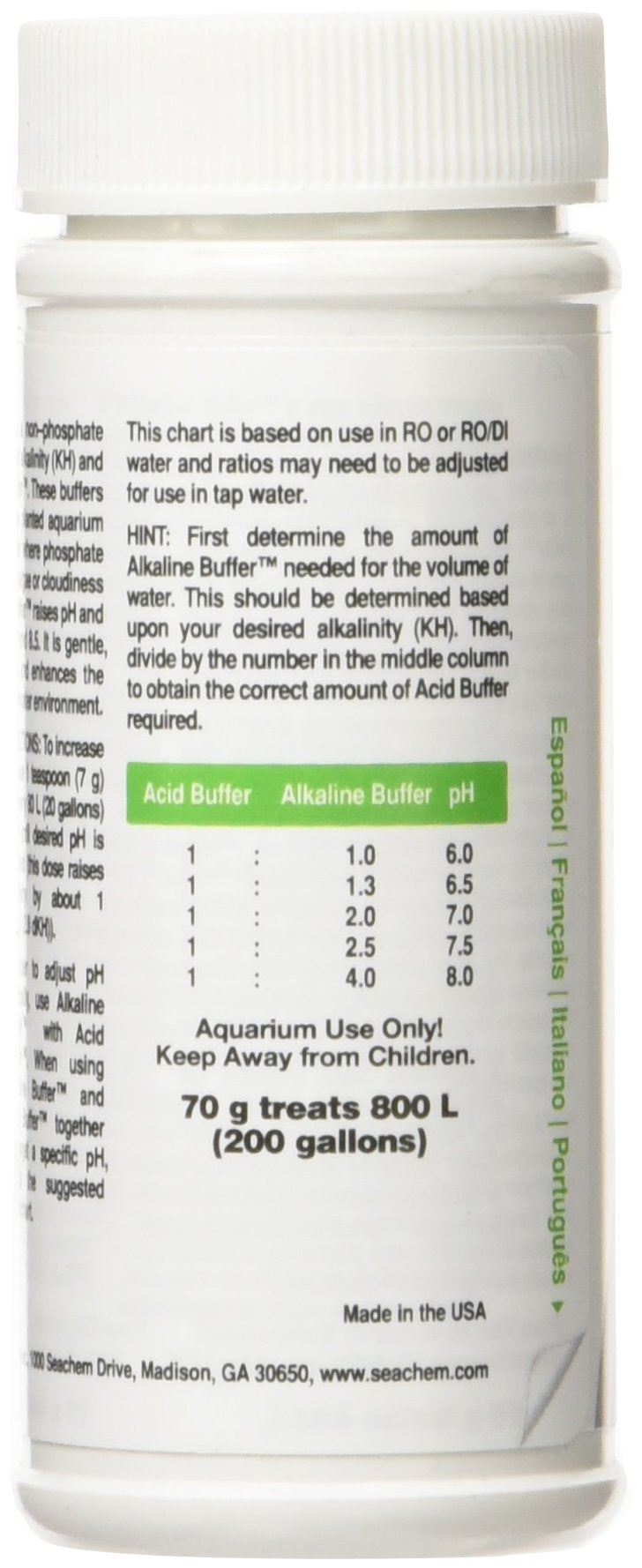 Seachem Alkaline Buffer used in a planted aquarium to stabilize pH and alkalinity.