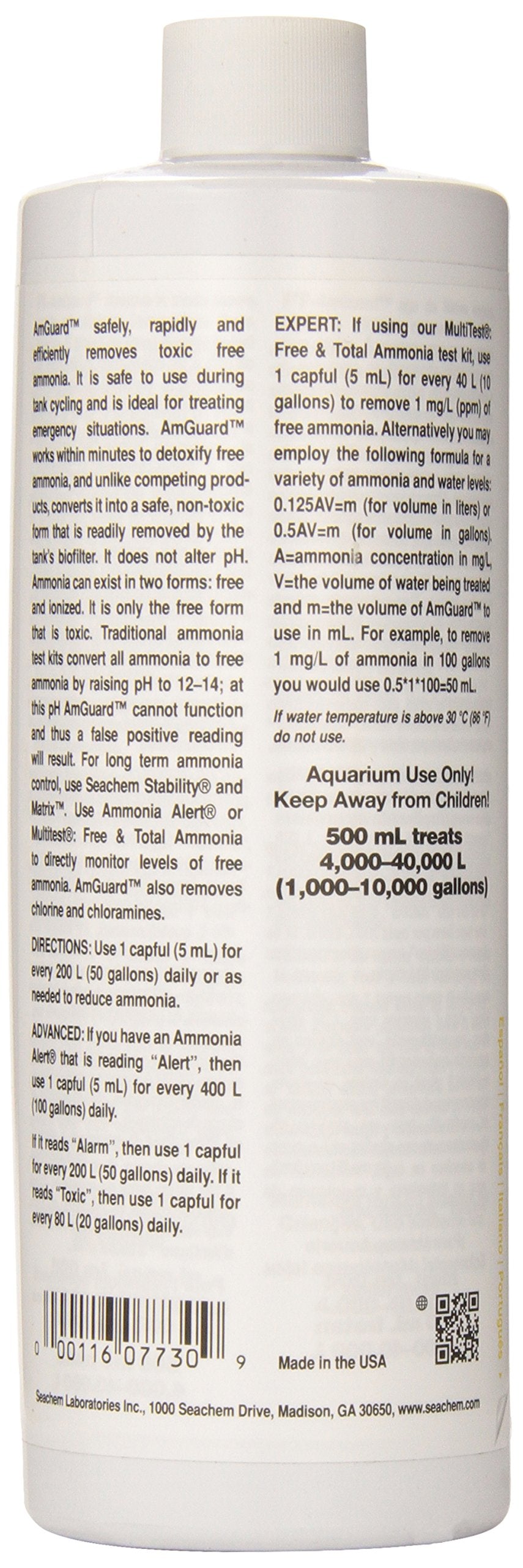 Seachem AmGuard being poured into an aquarium for rapid detox.