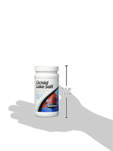 Seachem Cichlid Lake Salt ingredients graphic highlights trace minerals.