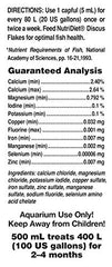 Seachem Discus Trace bottle side label highlights sodium-free mineral support.