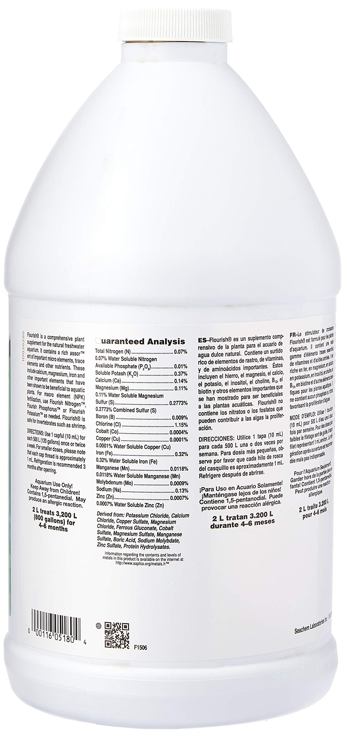 Seachem Flourish cap shows dosing for accurate measurement in tanks.