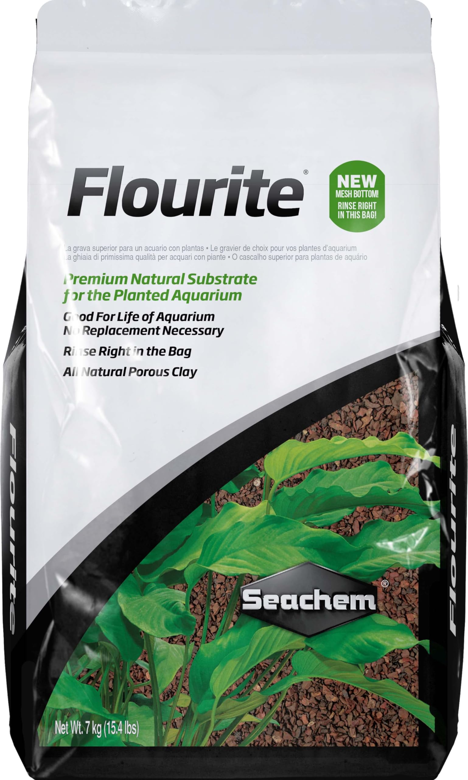 Seachem Flourite natural porous clay gravel for planted aquariums enhances substrate stability and aesthetics.
