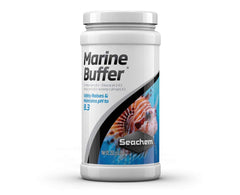 Seachem Marine Buffer 250g tub showing sturdy packaging for reef-ready water care.