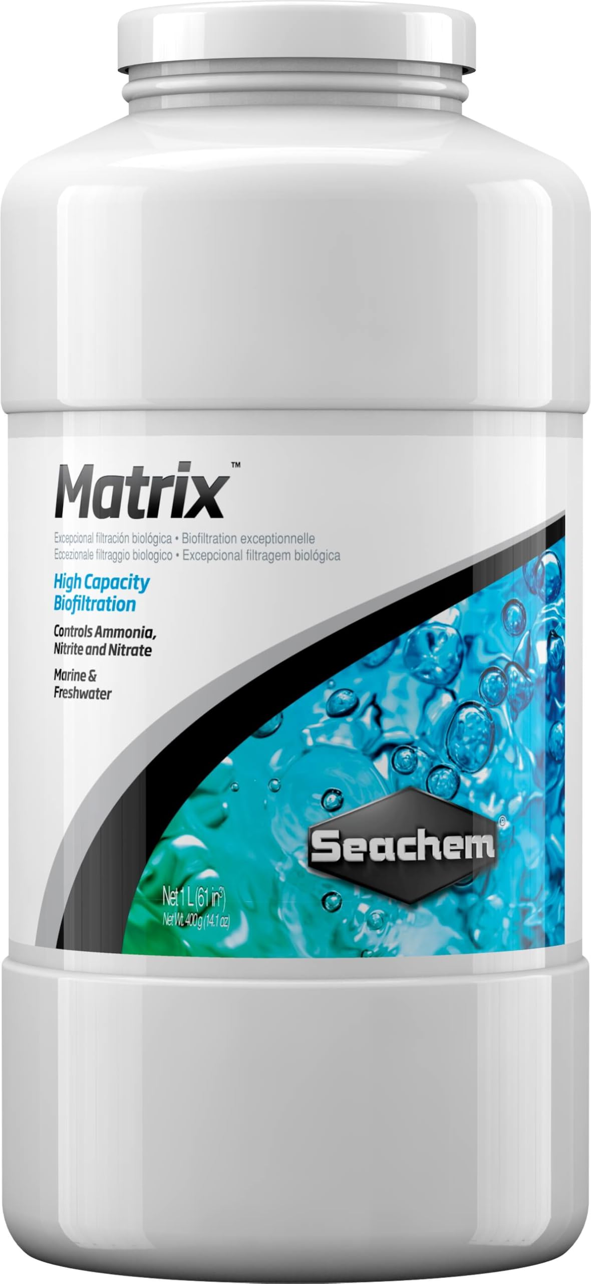 Seachem Matrix Bio Media 1L packaging for efficient setup