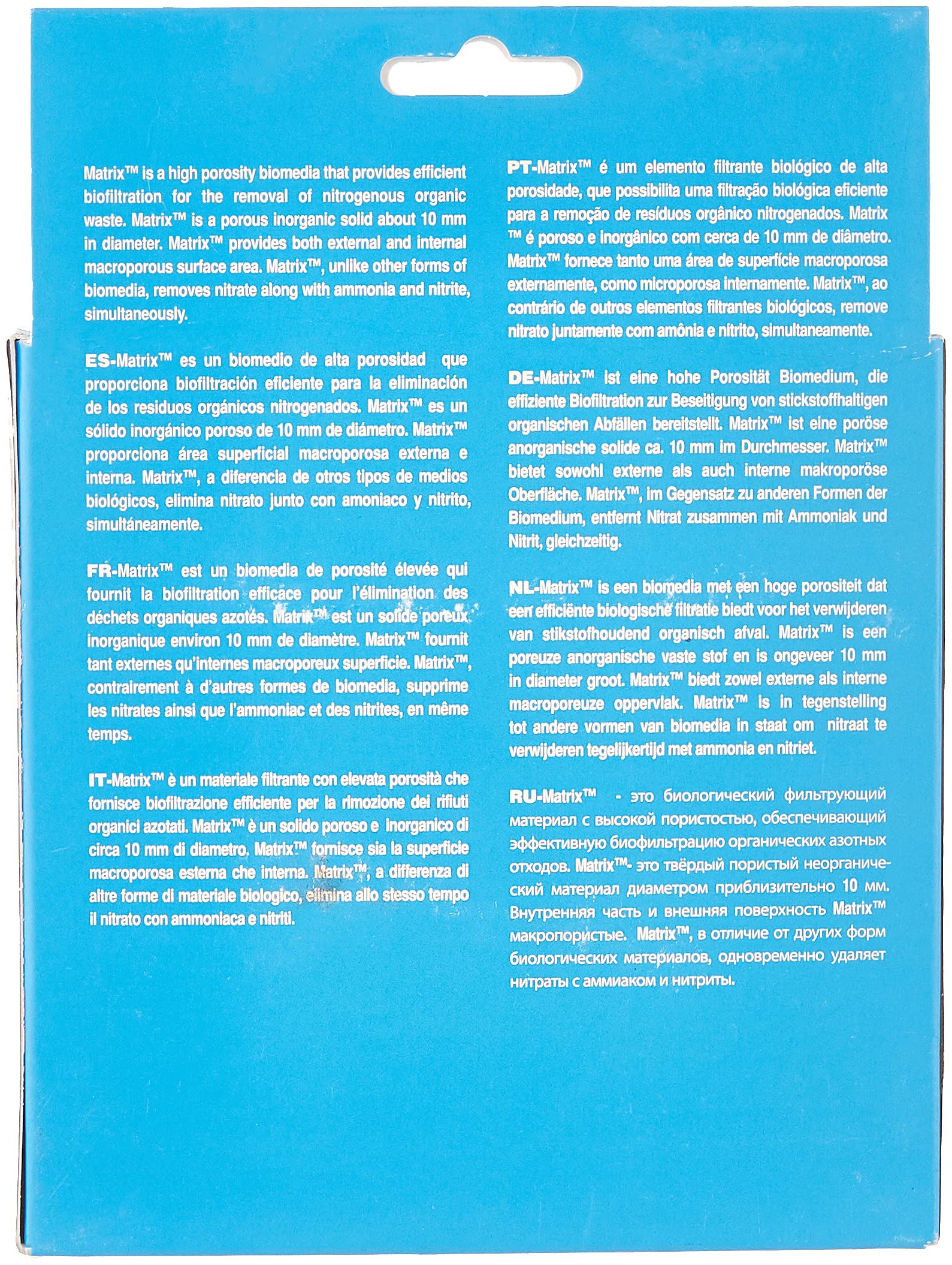 Seachem Matrix macro-pores visualize internal surface area for nitrification and denitrification.