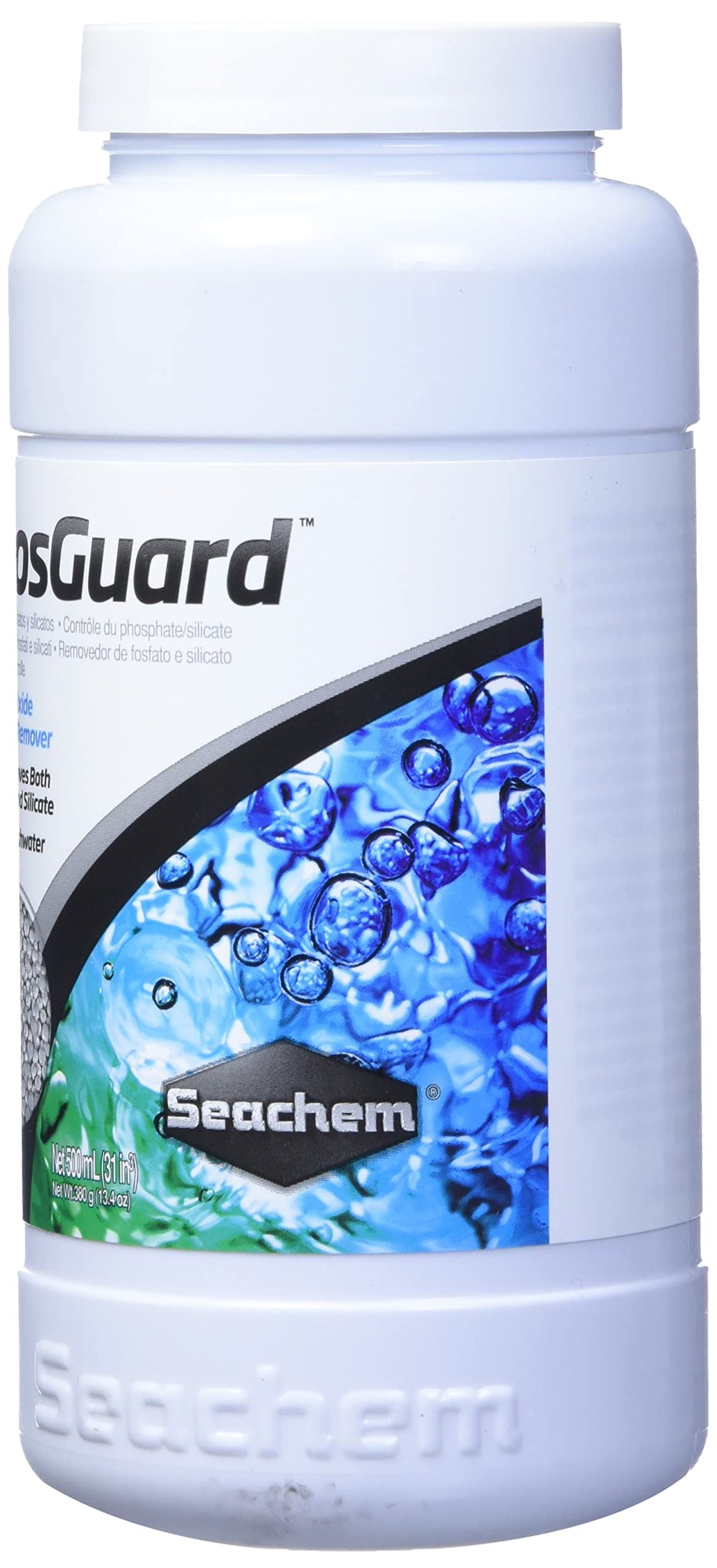 Seachem PhosGuard 500ml packaging on shelf