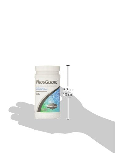 Seachem PhosGuard packaging display for easy dosing and storage.
