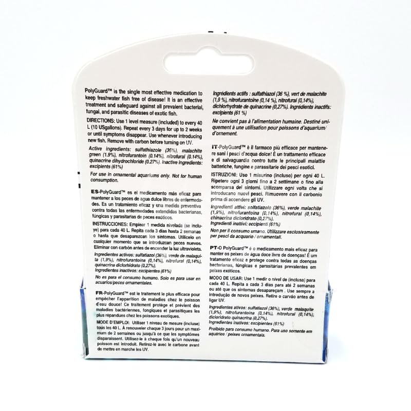 Seachem PolyGuard dosage application demonstrates safe aquarium treatment usage