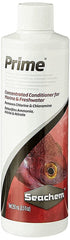 Seachem Prime bottle front label shows chlorine removal feature.