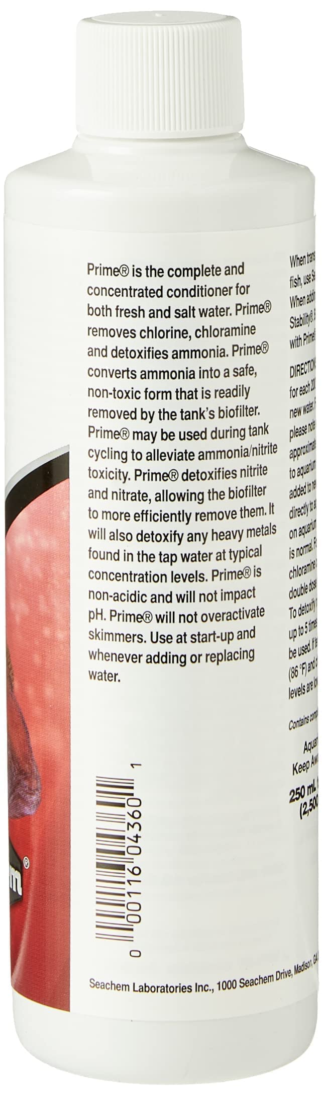 Seachem Prime dosing cap highlights easy new water treatment.