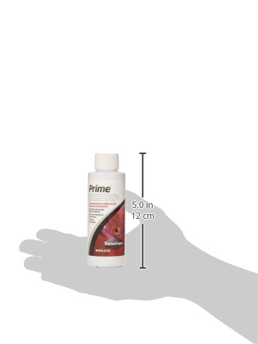 Seachem Prime safety cap image emphasizes easy, accurate measurement.