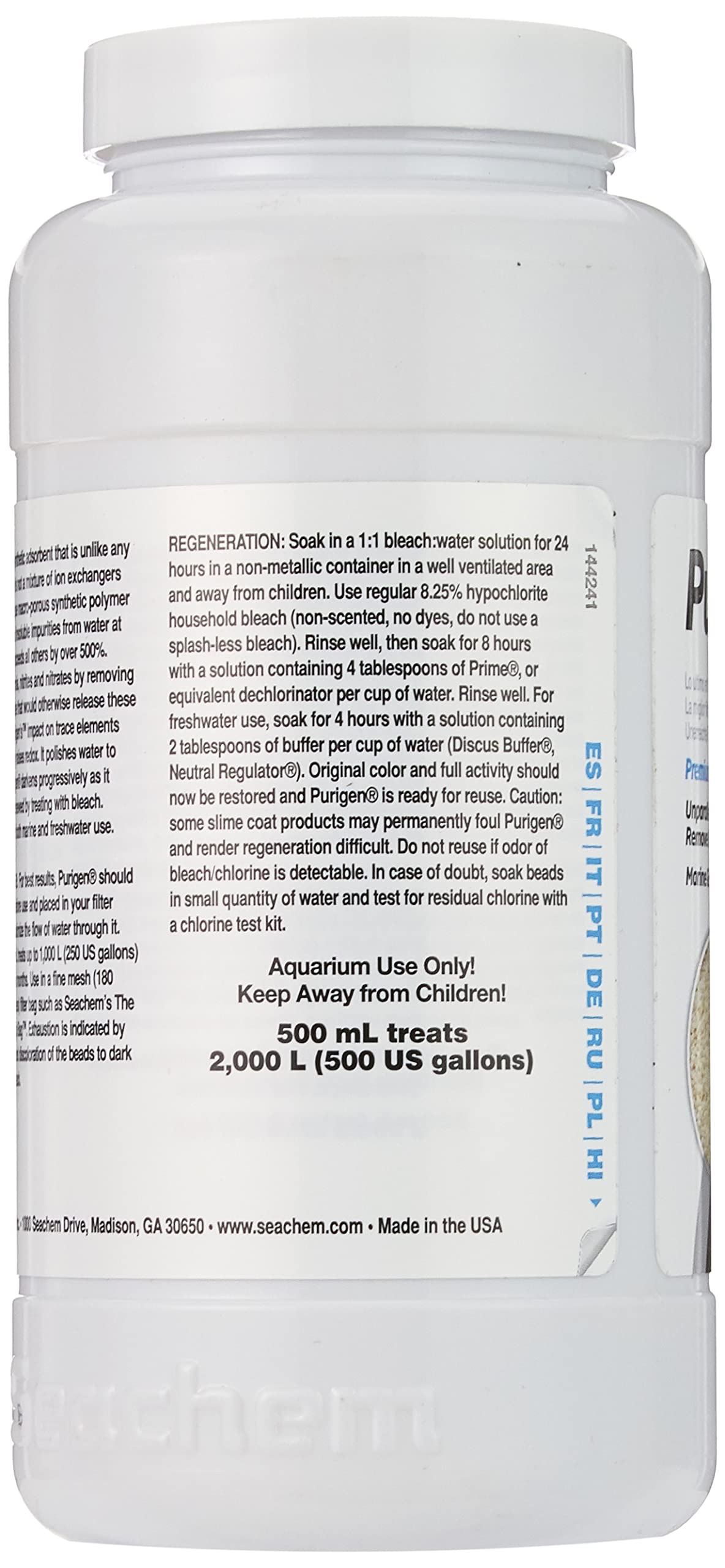 Seachem Purigen aquarium water clarity image emphasizes crystal-clear water potential.