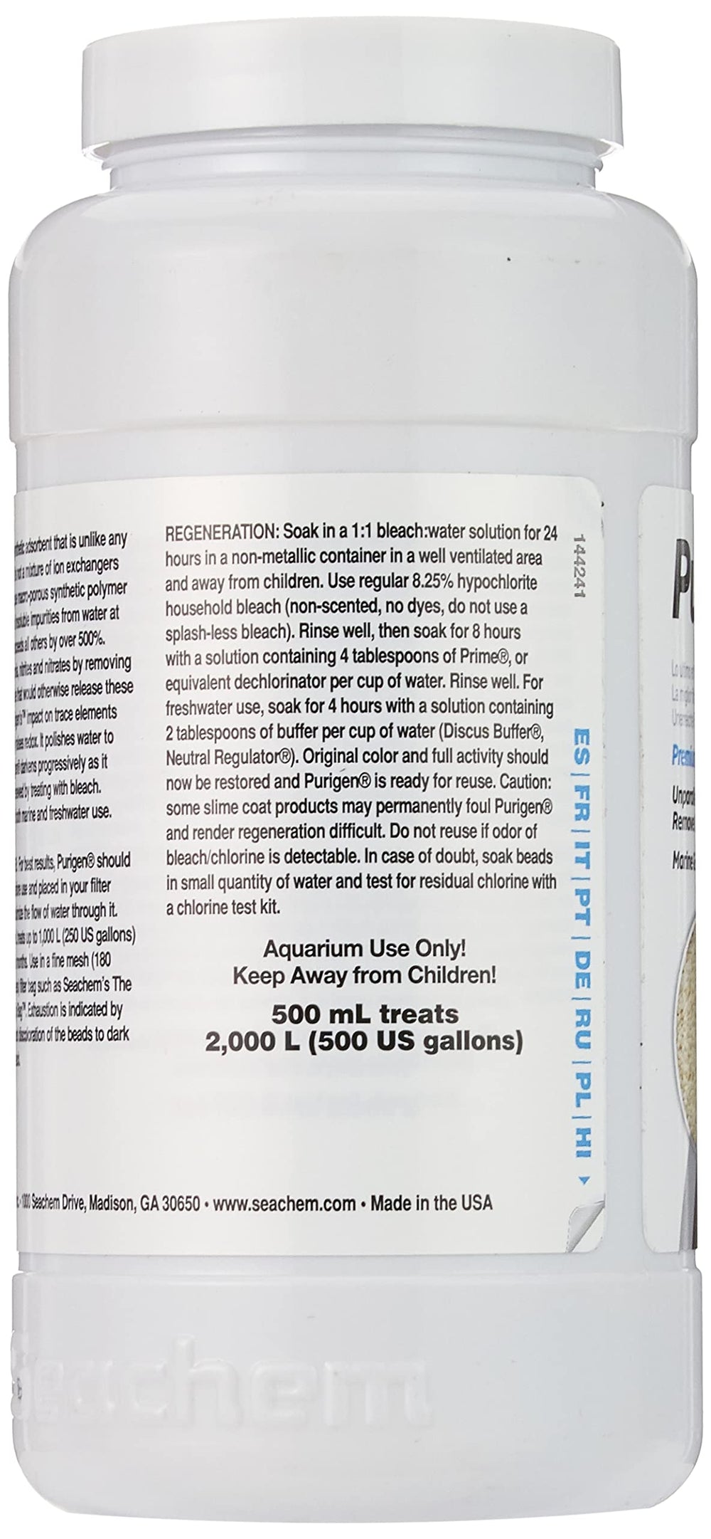 Seachem Purigen aquarium water clarity image emphasizes crystal-clear water potential.