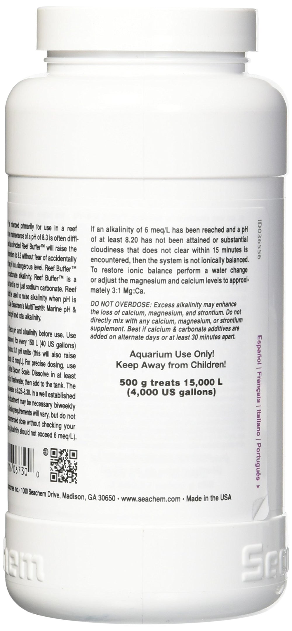 Seachem Reef Buffer powder-form sits ready to raise pH and carbonate alkalinity in reef systems.