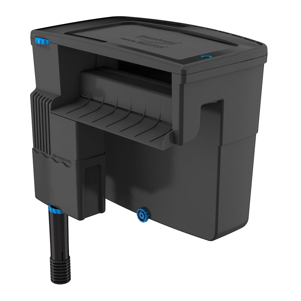 Seachem Tidal 110-gallon filter lid closeup for quiet operation and aeration.