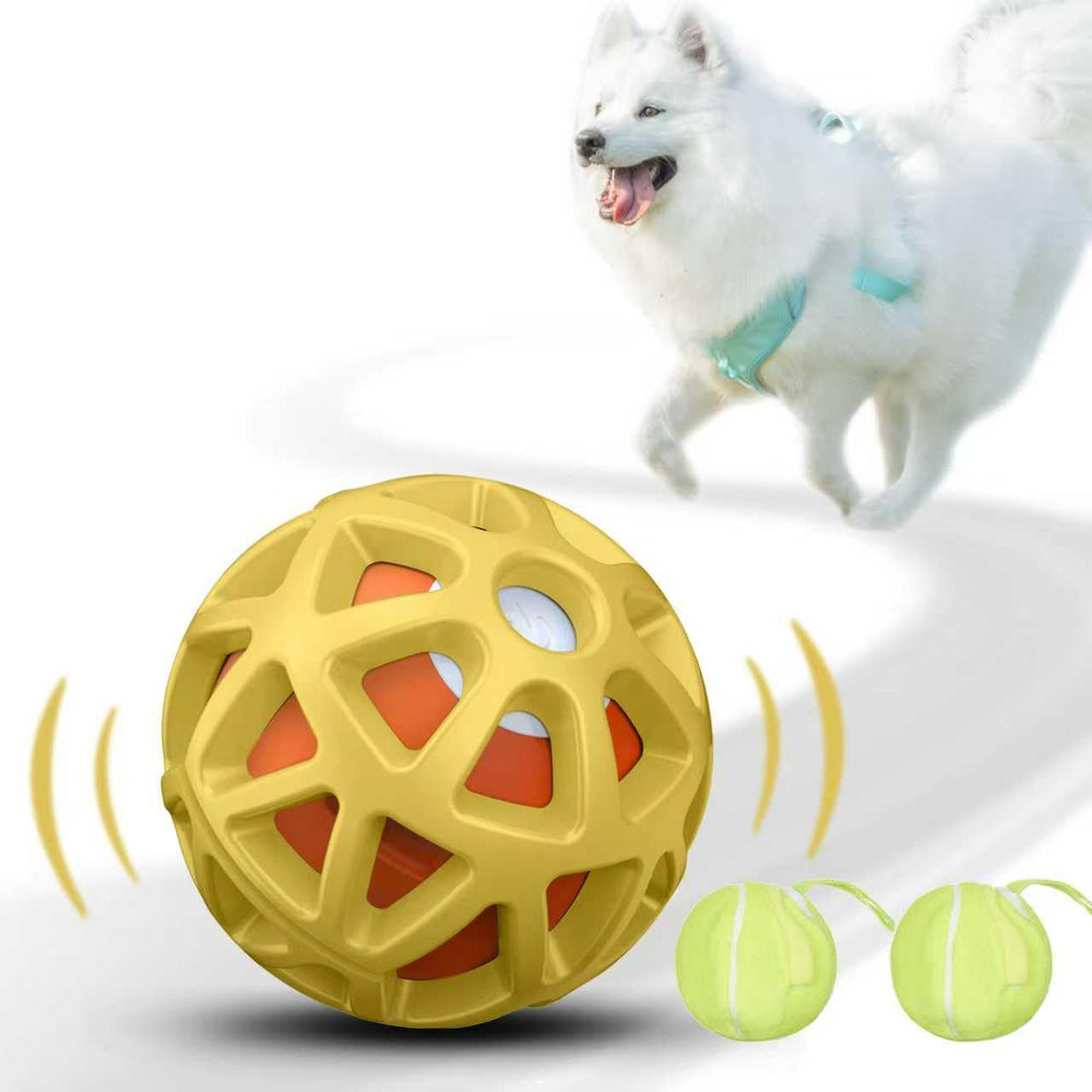 seagi interactive dog toy ball rubber texture highlights durability for chewing.
