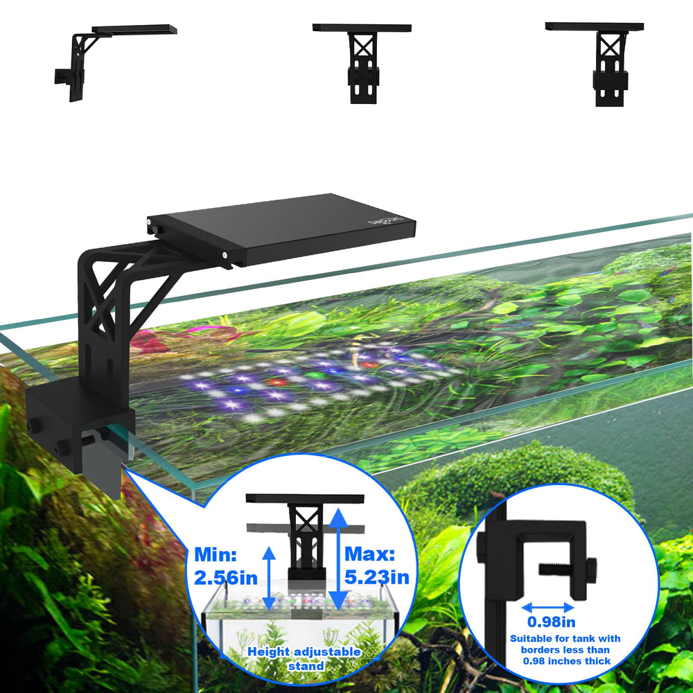 SEAOURA adjustable-height bracket lets you position light precisely for target plants.