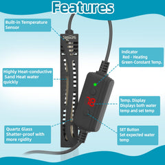 SEAOURA external-controller LED-display lets you read temperature at a glance.