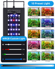 SEAOURA aquarium light 20-level dimming lets you tailor brightness to your tank needs.