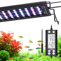 SEAOURA full-spectrum light on a 24-30in tank enhances plant growth and fish color