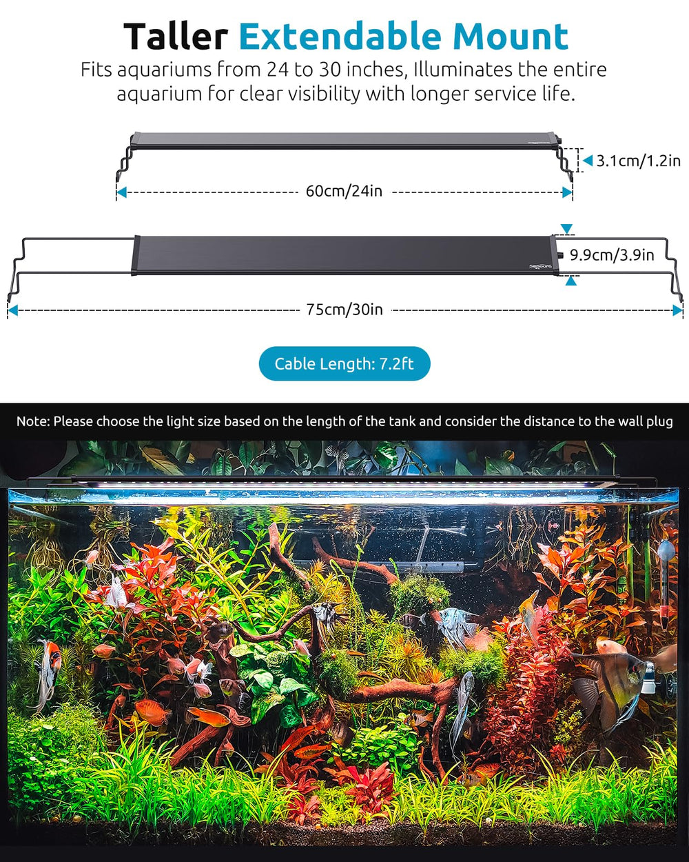 Seaoura aquarium light spectrum supports aquatic plant growth and photosynthesis