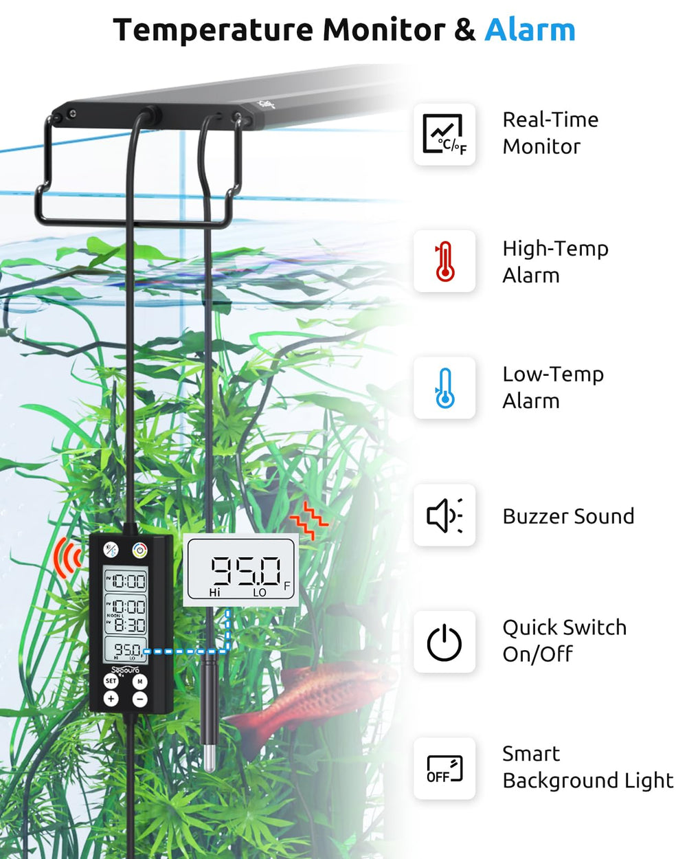SEAOURA power-off memory preserves settings after outages for seamless resume.