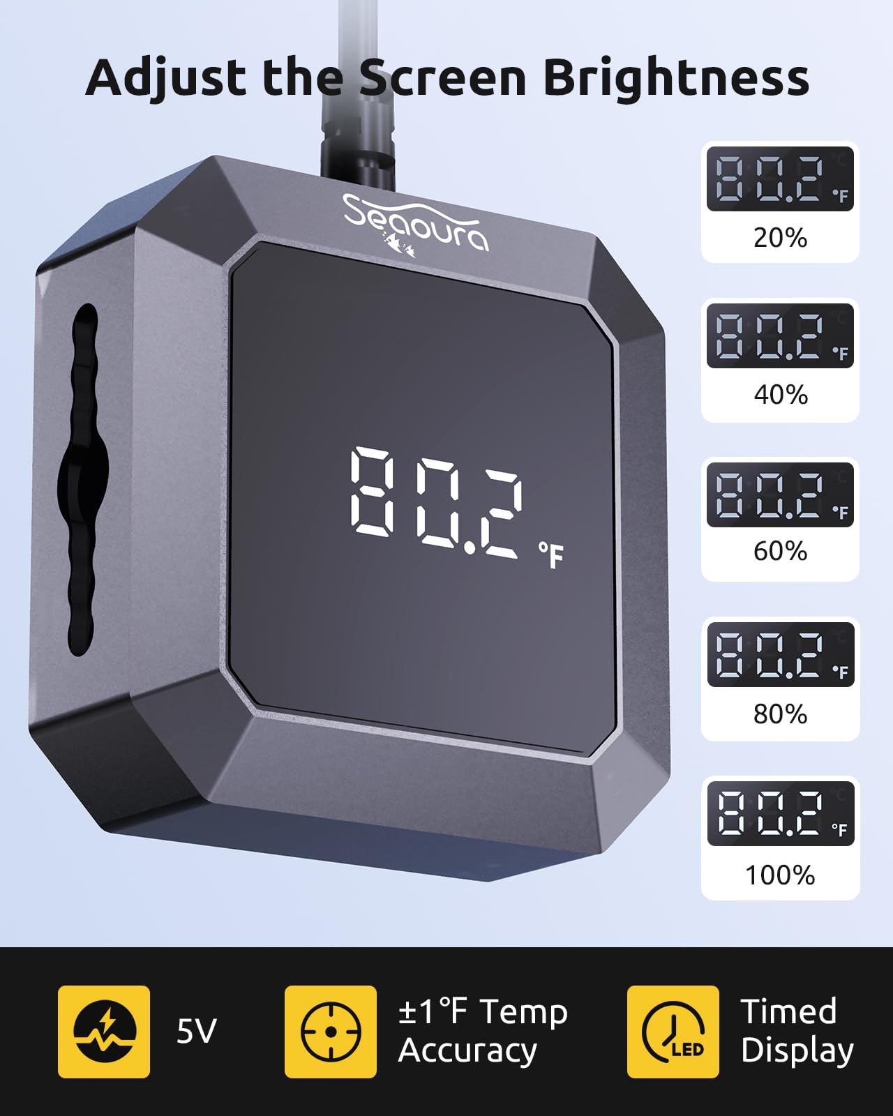 SEAOURA digital display provides clear readings day and night for convenience.