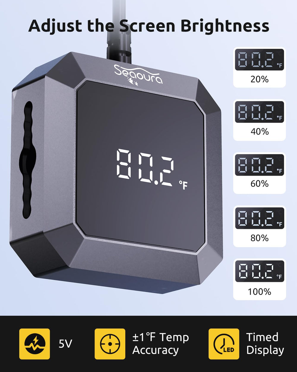 SEAOURA digital display provides clear readings day and night for convenience.