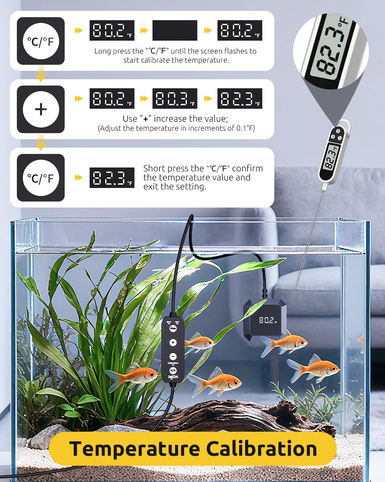 SEAOURA thermometer with suction cups enables flexible, positionable temperature monitoring.