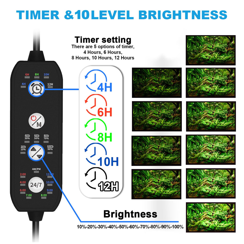 SEAOURA LED aquarium light 6500K white LEDs providing gentle illumination.