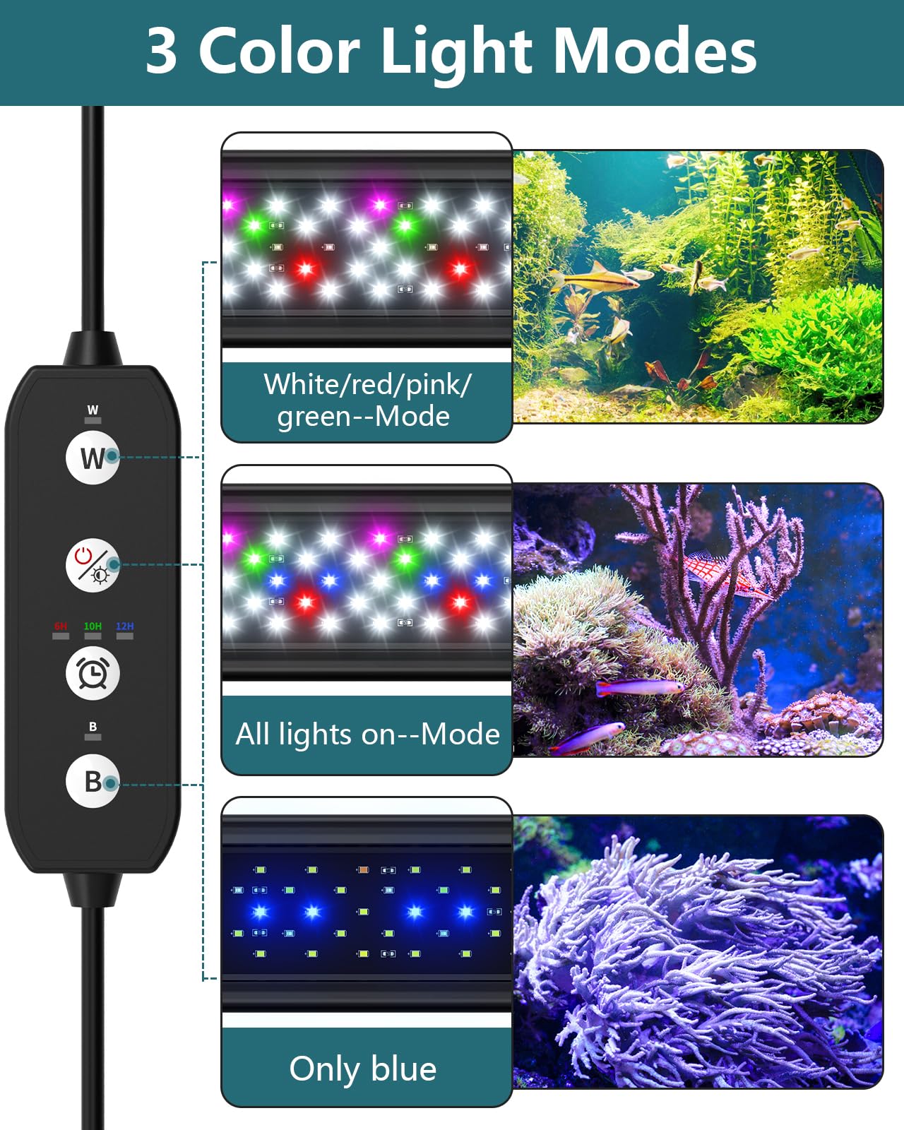 SEAOURA LED light with timer enables simple day-night automation for tanks.