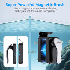 SEAOURA magnetic aquarium glass cleaner outer nylon pad polishes glass surface and reduces water spots.