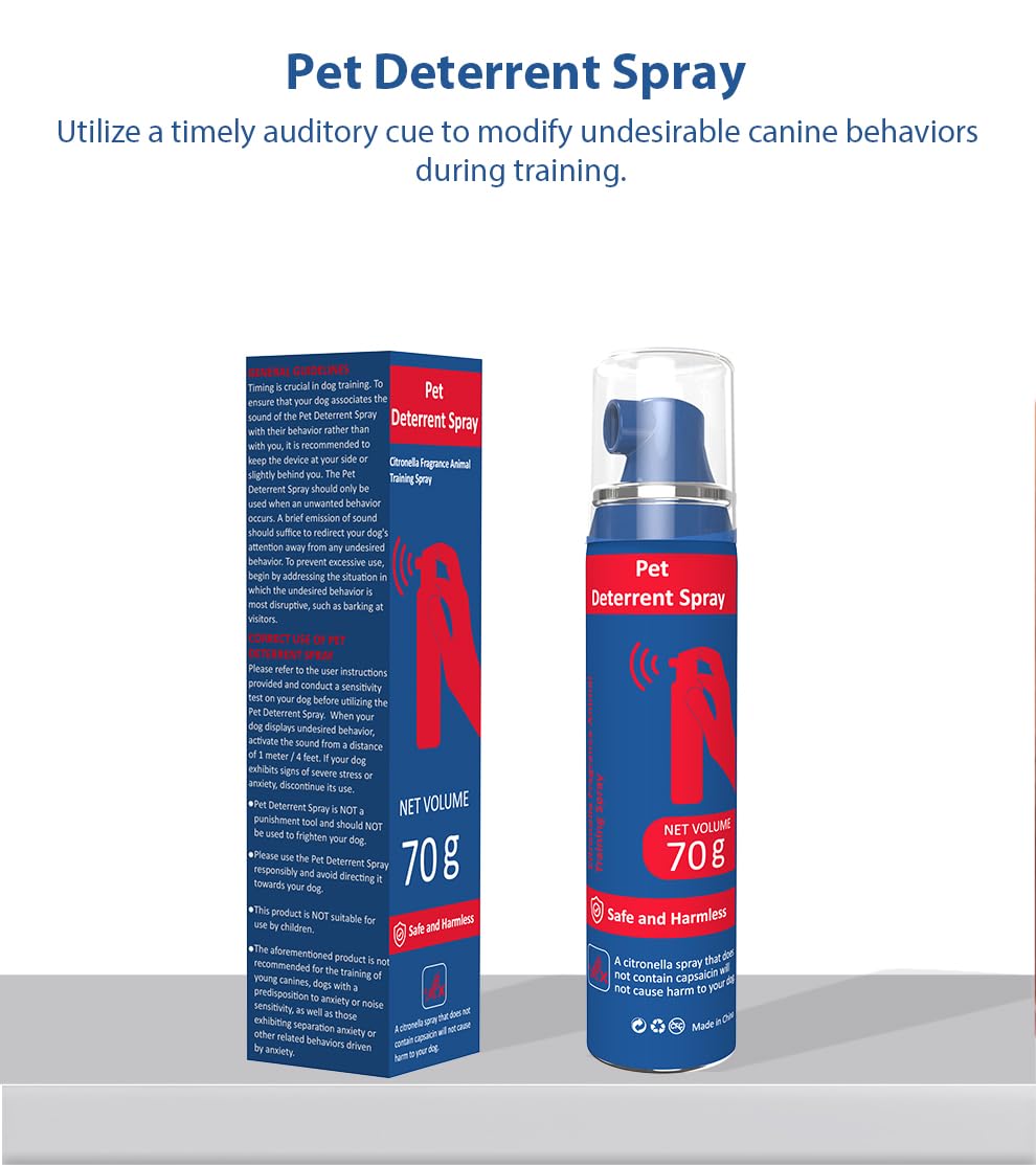 SeasonFit trainer spray in action helps curb barking and jumping.