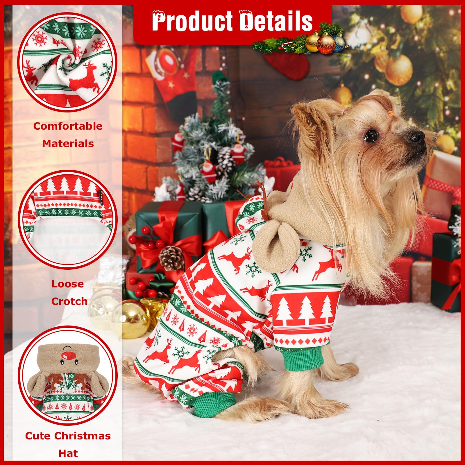 Sebaoyu Christmas pattern pajamas showcase snowflakes and reindeer for festive style