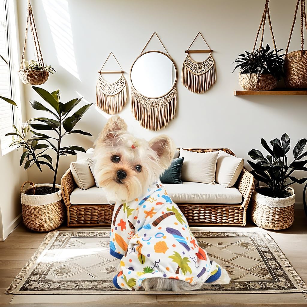 Sebaoyu dog pajamas worn by tiny teacup dogs for cozy nights