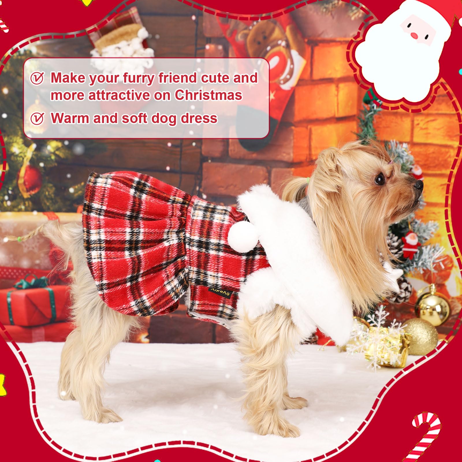 Sebaoyu plaid winter dog clothing provides soft warmth for small breeds
